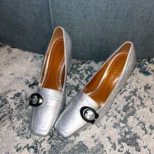 Coach Silver Stacked Heels